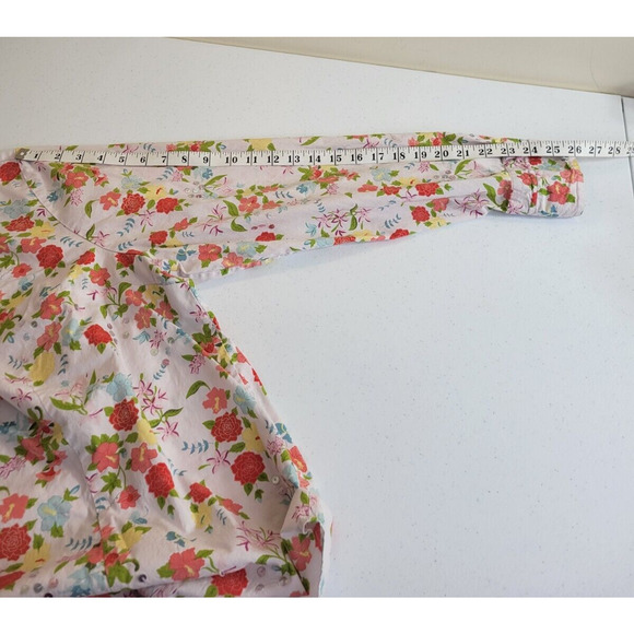 CJ Banks Orange Floral Print Sequin Long Sleeve Button Down Shirt Womens Size XL - Picture 6 of 11